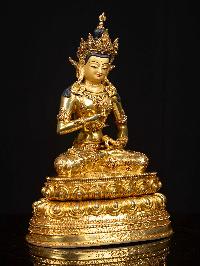 [vajrasattva] On Double Base, Buddhist Handmade Statue, [full Gold Plated], [face Painted]