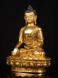 [shakyamuni Buddha], Buddhist Handmade Statue, [full Gold Plated], [face Painted]