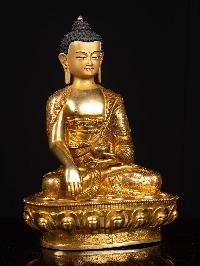[shakyamuni Buddha], Buddhist Handmade Statue, [full Gold Plated], [face Painted]