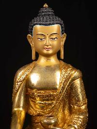 [shakyamuni Buddha], Buddhist Handmade Statue, [full Gold Plated], [face Painted]