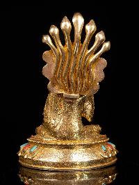 [nagarjuna Buddha], Buddhist Handmade Statue, [full Gold Plated], [face Painted]