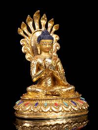 [nagarjuna Buddha], Buddhist Handmade Statue, [full Gold Plated], [face Painted]