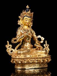 [vajrasattva], Buddhist Handmade Statue, [full Gold Plated], [face Painted]
