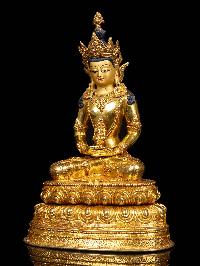 [aparimita] On Double Base, Buddhist Handmade Statue, [full Gold Plated], [face Painted]