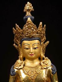 [aparimita] On Double Base, Buddhist Handmade Statue, [full Gold Plated], [face Painted]