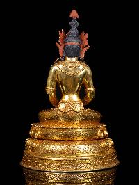 [aparimita] On Double Base, Buddhist Handmade Statue, [full Gold Plated], [face Painted]