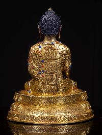 [shakyamuni Buddha], Buddhist Handmade Statue, [full Gold Plated], [face Painted]