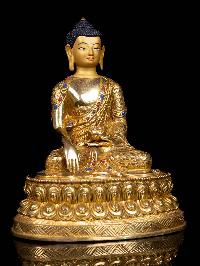 [shakyamuni Buddha], Buddhist Handmade Statue, [full Gold Plated], [face Painted]