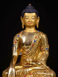 [shakyamuni Buddha], Buddhist Handmade Statue, [full Gold Plated], [face Painted]