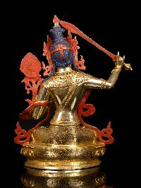 [manjushri], Buddhist Handmade Statue, [full Gold Plated], [face Painted]