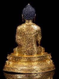 [shakyamuni Buddha], Buddhist Handmade Statue, [full Gold Plated], [face Painted]
