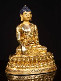[shakyamuni Buddha], Buddhist Handmade Statue, [full Gold Plated], [face Painted]