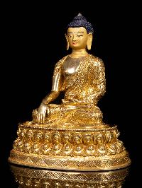 [shakyamuni Buddha], Buddhist Handmade Statue, [full Gold Plated], [face Painted]