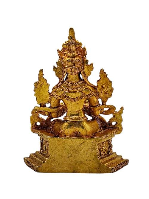 [maitreya Buddha]. Buddhist Miniature Statue, [gold Plated]