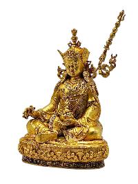 [hq], [padmasambhava]. Buddhist Miniature Statue, [gold Plated]