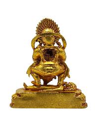 [mahakala Black]. Buddhist Miniature Statue, [gold Plated]