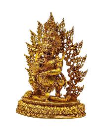 [mahakala Black]. Buddhist Miniature Statue, [gold Plated]
