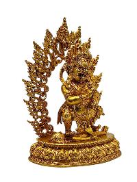 [mahakala Black]. Buddhist Miniature Statue, [gold Plated]