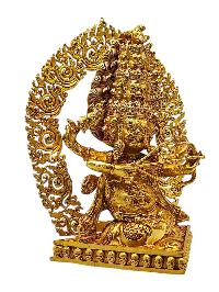 [rahula]. Buddhist Miniature Statue, [full Gold Plated]