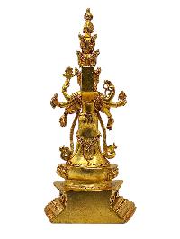 [standing1000 Arm Lokeshvara], [sahasrabhuja Avalokitesvara]. Buddhist Miniature Statue, [full Gold Plated]