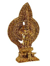 [standing1000 Arm Lokeshvara], [sahasrabhuja Avalokitesvara]. Buddhist Miniature Statue, [full Gold Plated]