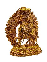 [palden Lahmo]. Buddhist Miniature Statue, [full Gold Plated]