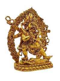 [six Arm Mahakala]. Buddhist Miniature Statue, [full Gold Plated]