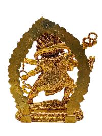[six Arm Mahakala]. Buddhist Miniature Statue, [full Gold Plated]