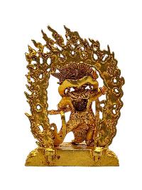 [vajrapani]. Buddhist Miniature Statue, [full Gold Plated]