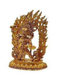 [vajrapani]. Buddhist Miniature Statue, [full Gold Plated]