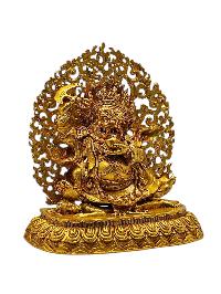 [kajupa Mahakala]. Buddhist Miniature Statue, [full Gold Plated]