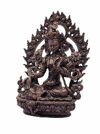 [green Tara], Buddhist Miniature Statue, [chocolate Oxidized]