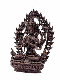 [chenrezig], Buddhist Miniature Statue, [chocolate Oxidized]