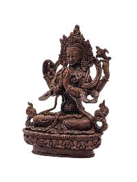 [chenrezig], Buddhist Miniature Statue, [chocolate Oxidized]