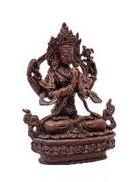 [chenrezig], Buddhist Miniature Statue, [chocolate Oxidized]