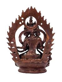 [vajradhara], Buddhist Miniature Statue, [chocolate Oxidized]