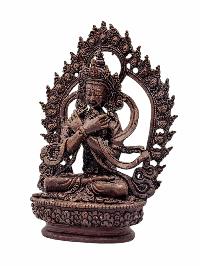 [vajradhara], Buddhist Miniature Statue, [chocolate Oxidized]