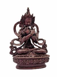 [vajradhara], Buddhist Miniature Statue, [chocolate Oxidized]