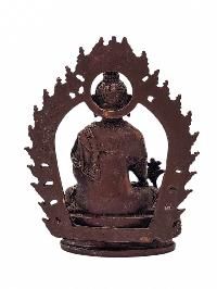 [medicine Buddha], Buddhist Miniature Statue, [chocolate Oxidized]