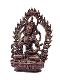 [vajrasattva], Buddhist Miniature Statue, [chocolate Oxidized]