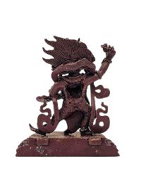 [vajrapani], Buddhist Miniature Statue, [chocolate Oxidized]