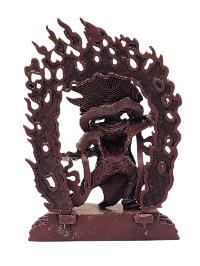 [vajrapani], Buddhist Miniature Statue, [chocolate Oxidized]