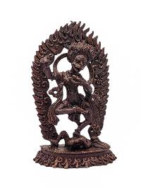 [simhamukha Yogini], Buddhist Miniature Statue, [chocolate Oxidized]