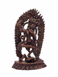 [vajravarahi], Buddhist Miniature Statue, [chocolate Oxidized]
