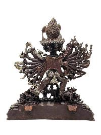 [yamantaka Shakti], [consort], Buddhist Handmade Statue, [silver And Chocolate Oxidized]