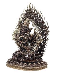[yamantaka Shakti], [consort], Buddhist Handmade Statue, [silver And Chocolate Oxidized]