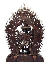 [yamantaka Shakti], [consort], Buddhist Handmade Statue, [silver And Chocolate Oxidized]