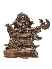 [kajupa Mahakala], Buddhist Miniature Statue, [chocolate Oxidized], [antique Finishing]