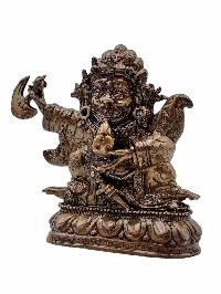 [kajupa Mahakala], Buddhist Miniature Statue, [chocolate Oxidized], [antique Finishing]