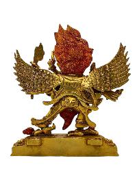 [vajrakilaya Shakti - Dorje Phurba], Buddhist Handmade Statue, [full Gold Plated], [face Painted]